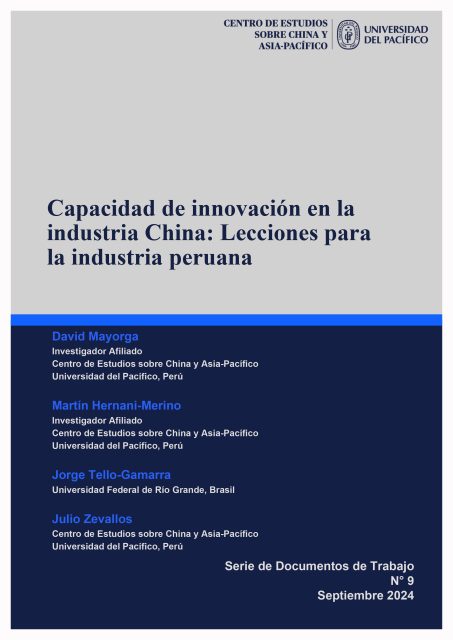 Capacidad de innovación en la industria China: Lecciones para la industria peruana