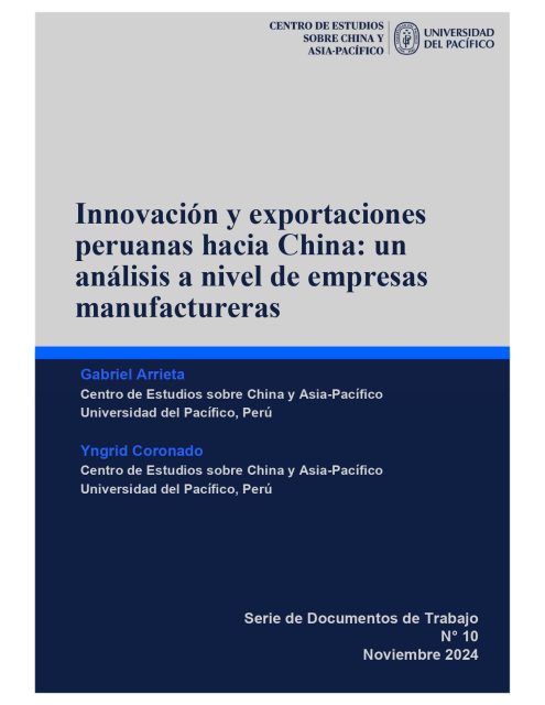 Innovación y exportaciones peruanas hacia China: un análisis a nivel de empresas manufactureras